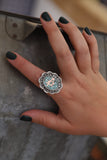 Customized Turquoise Inlay Brand Ring