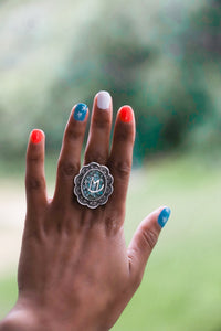 Customized Turquoise Inlay Brand Ring