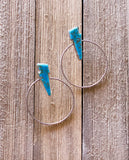 Kingman Bolt Stud Hoops (Blue)